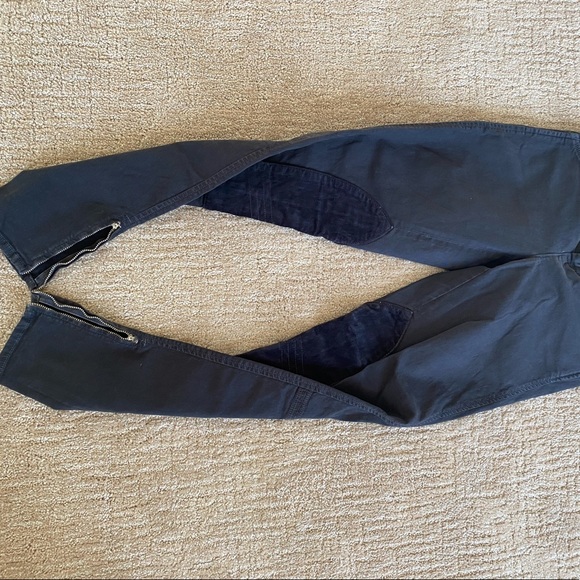 J Brand Charcoal Black/Grey Jodhpur Ankle Zip Skinny Shark Skin Pants - Picture 6 of 11